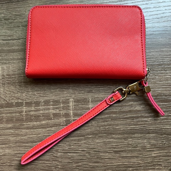 Stella & Dot Coral Red Wristlet Clutch Wallet - Picture 10 of 12